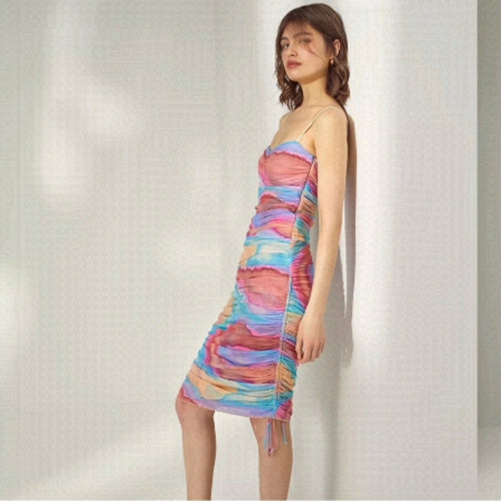 WILFRED Rivers ruched sweetheart neckline bodycon dress XS